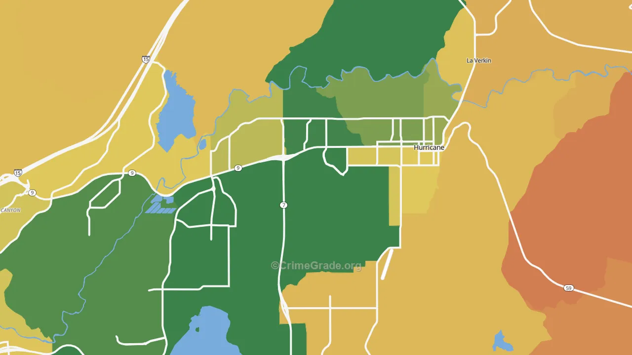 Hurricane, UT Map of Theft Rates