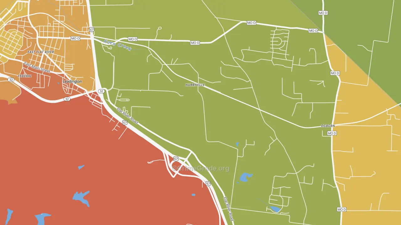 Hurryville, MO Map of Theft Rates