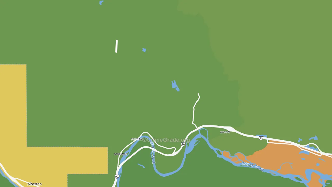 Huson, MT Map of Theft Rates