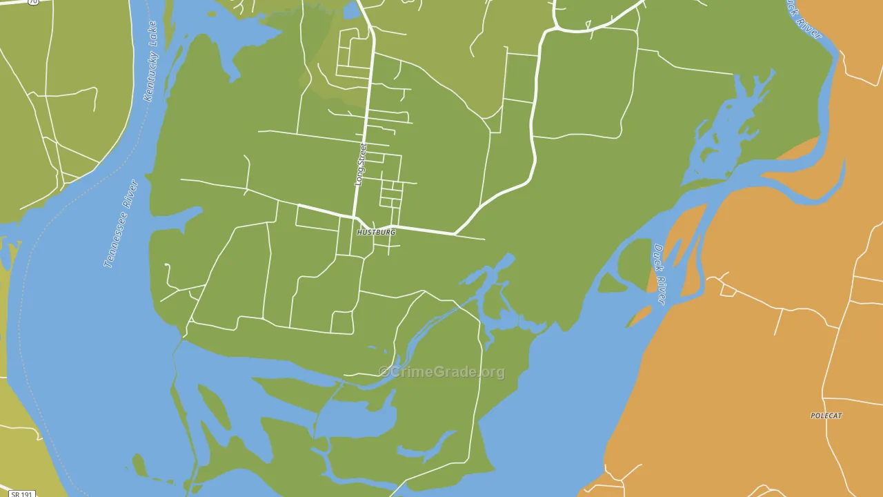 Hustburg, TN Map of Theft Rates