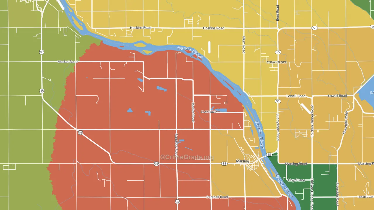 Huston, ID Map of Theft Rates