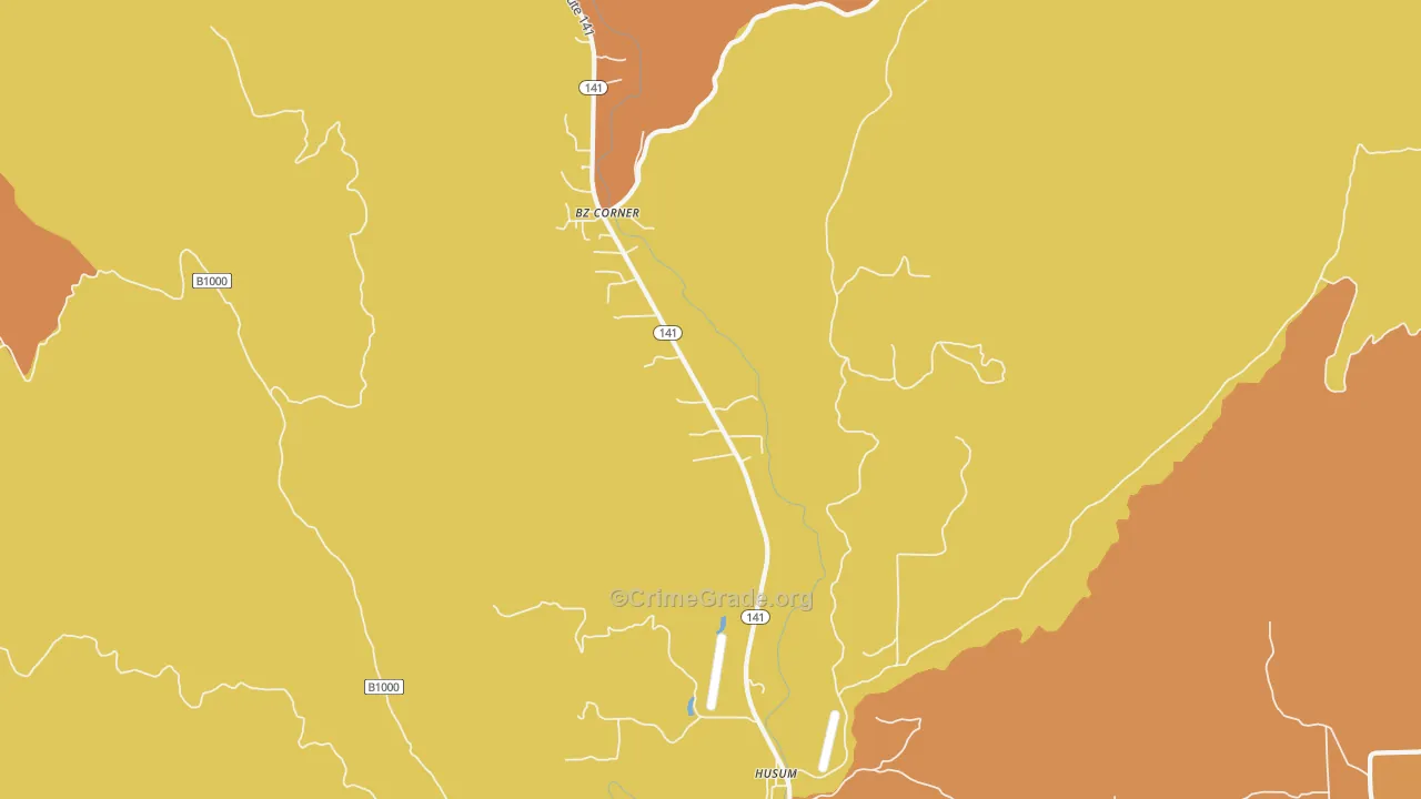 Husum, WA Map of Theft Rates