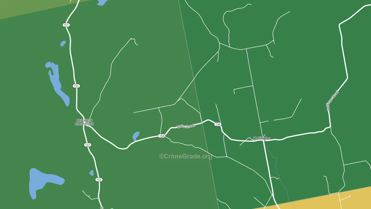 Hutchins Corner, ME Map of Theft Rates