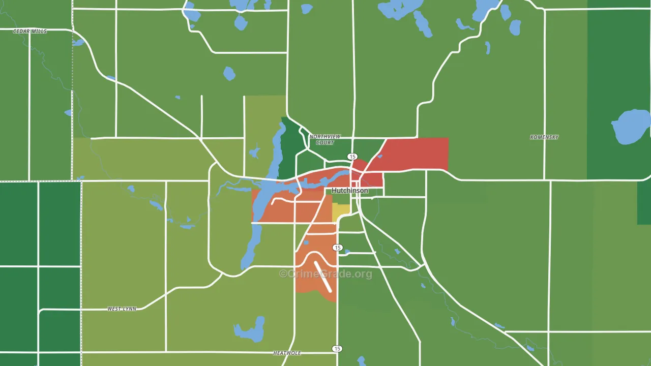 Hutchinson, MN Map of Theft Rates
