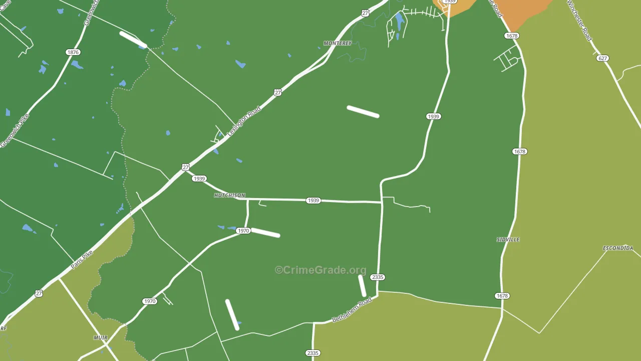 Hutchison, KY Map of Theft Rates