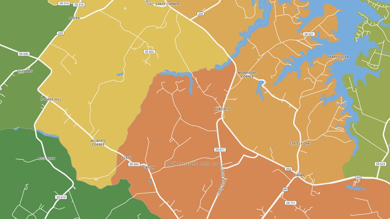 Hyacinth, VA Map of Theft Rates