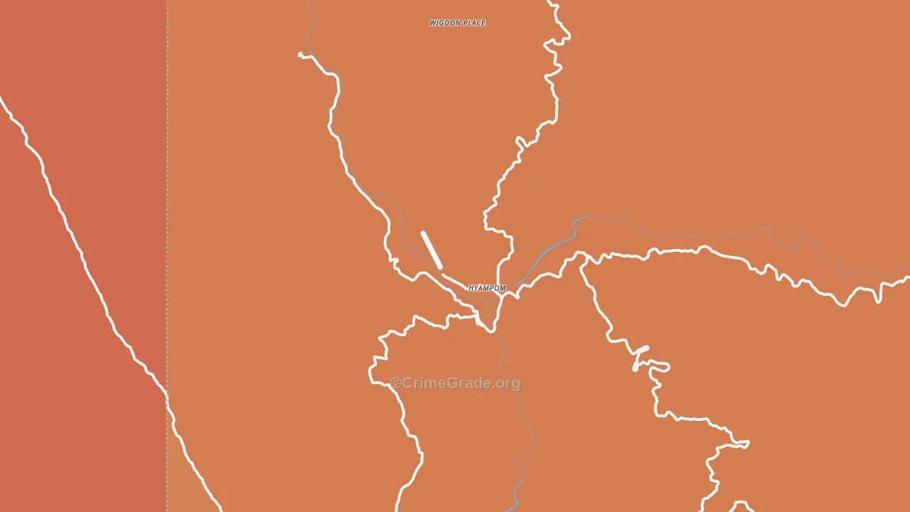 Hyampom, CA Map of Theft Rates