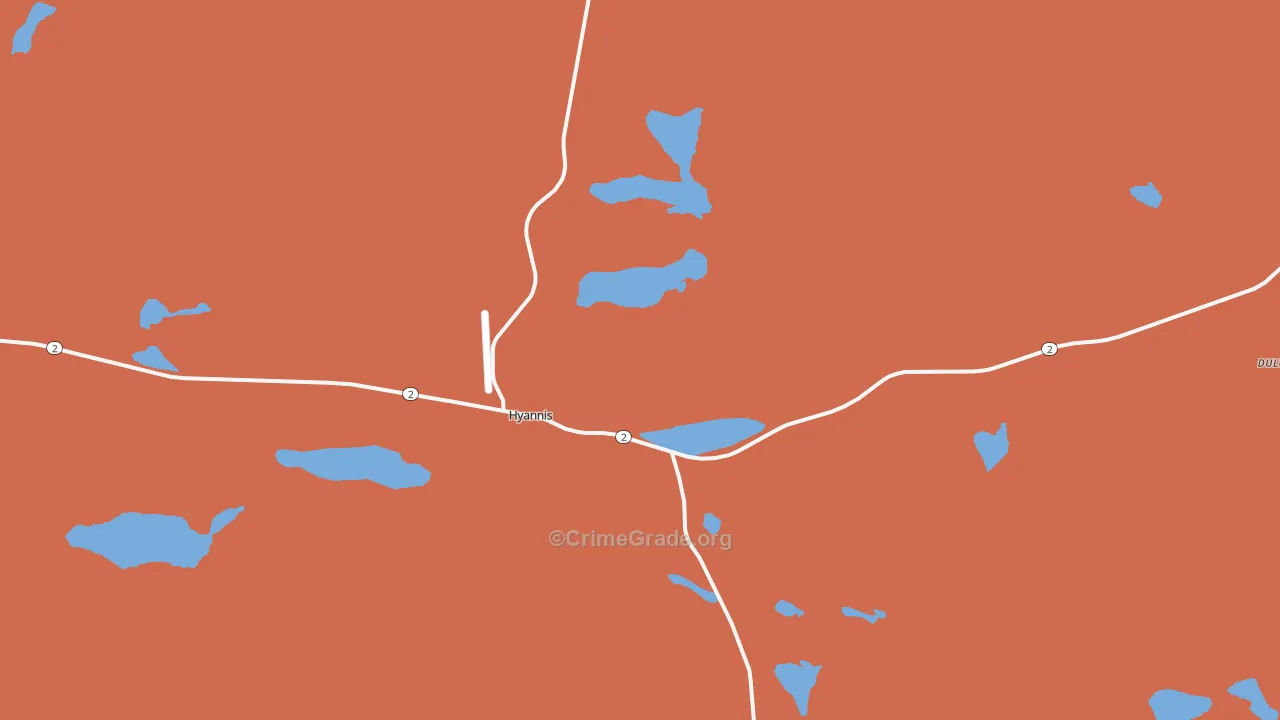 Hyannis, NE Map of Theft Rates