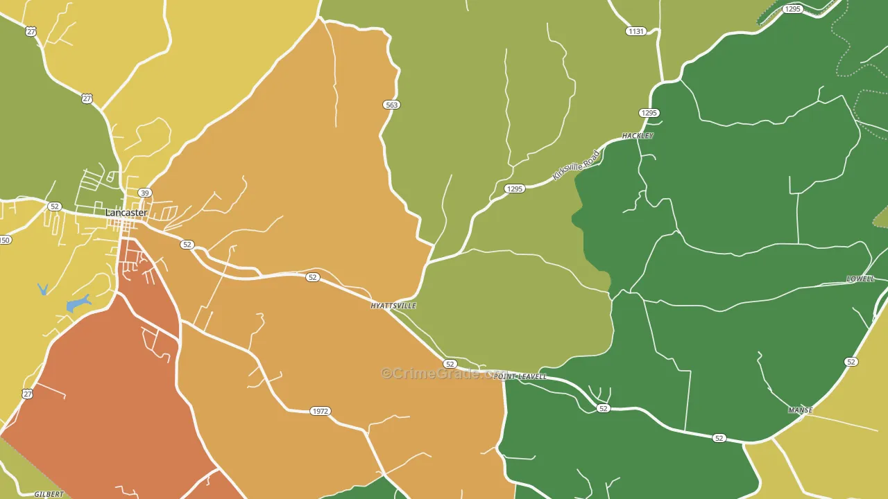 Hyattsville, KY Map of Theft Rates