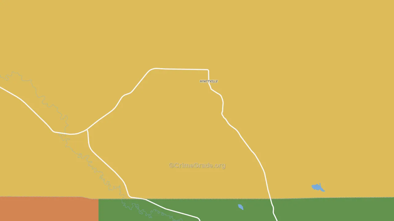 Hyattville, WY Map of Theft Rates