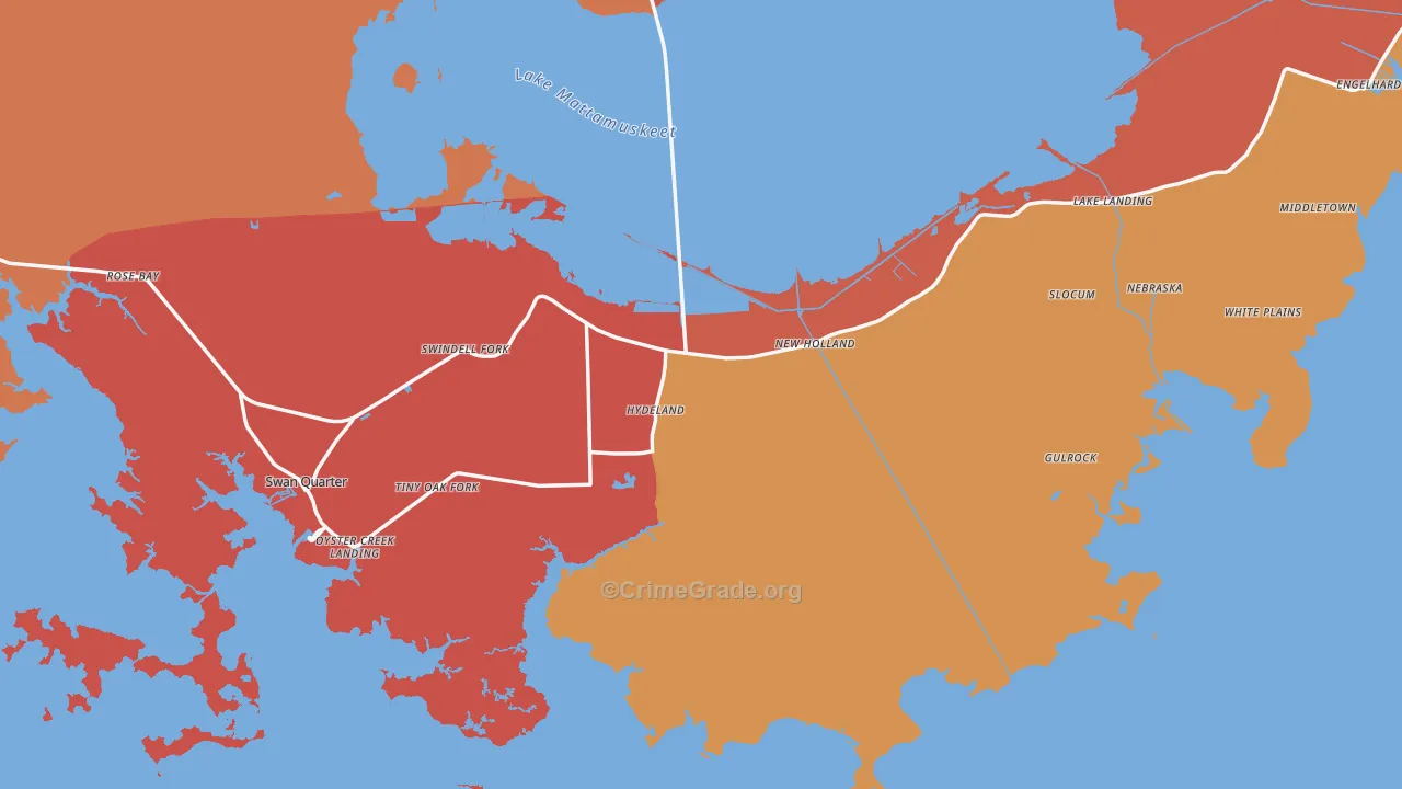 Hyde County, NC Map of Theft Rates