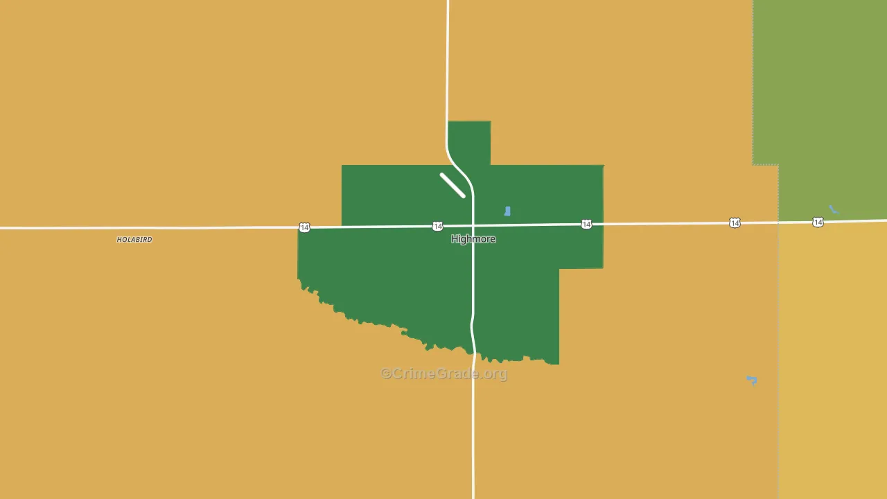 Hyde County, SD Map of Theft Rates