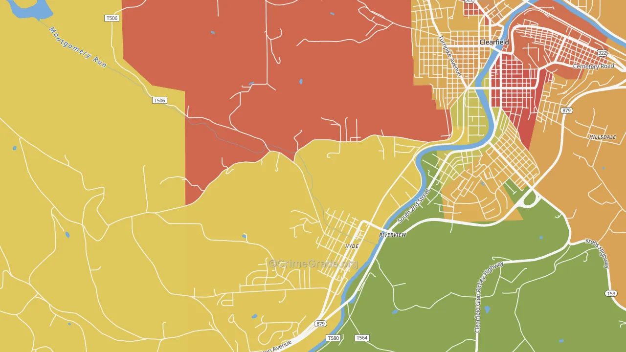Hyde, PA Map of Theft Rates