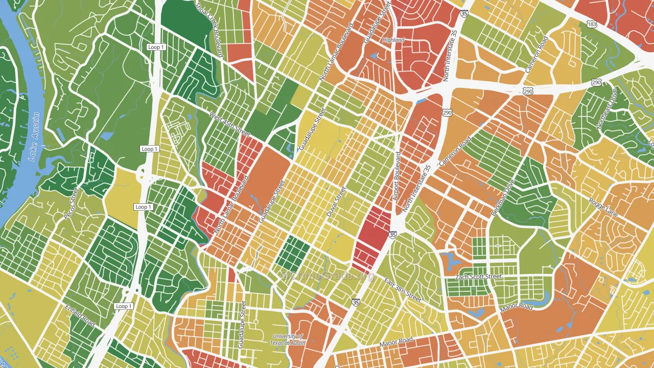 Hyde Park, Austin, TX Map of Theft Rates