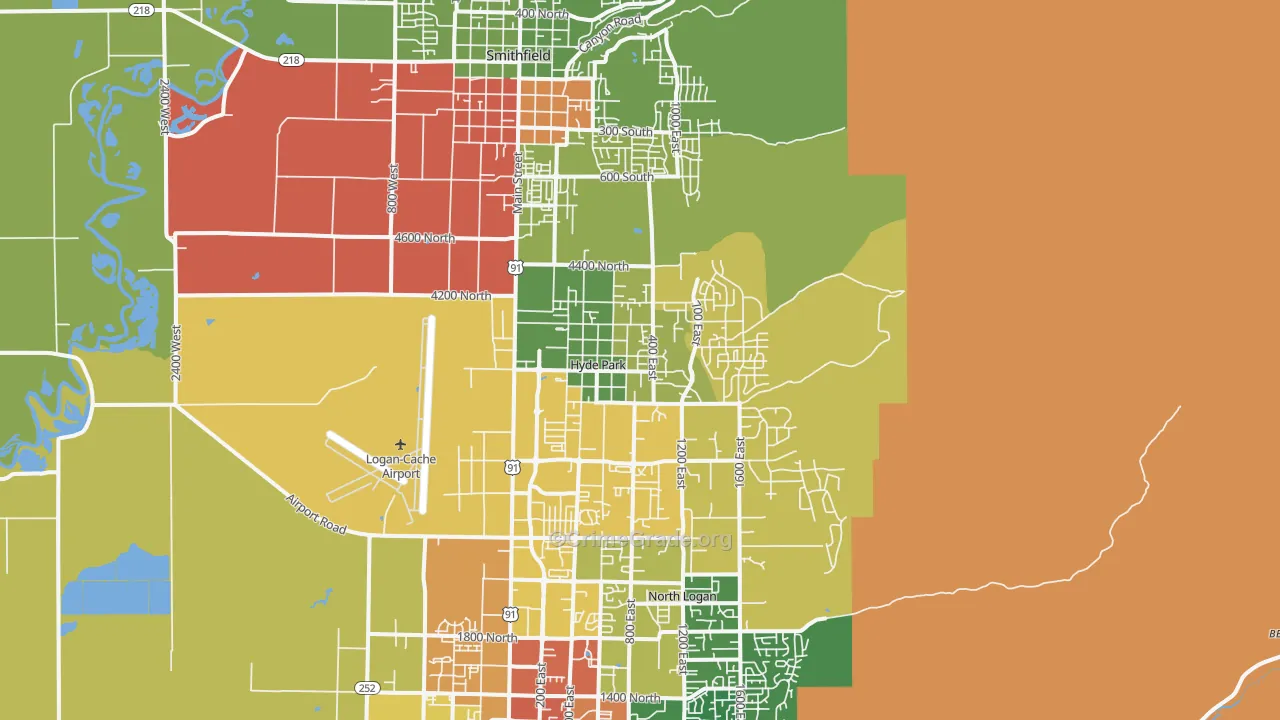 Hyde Park, UT Map of Theft Rates