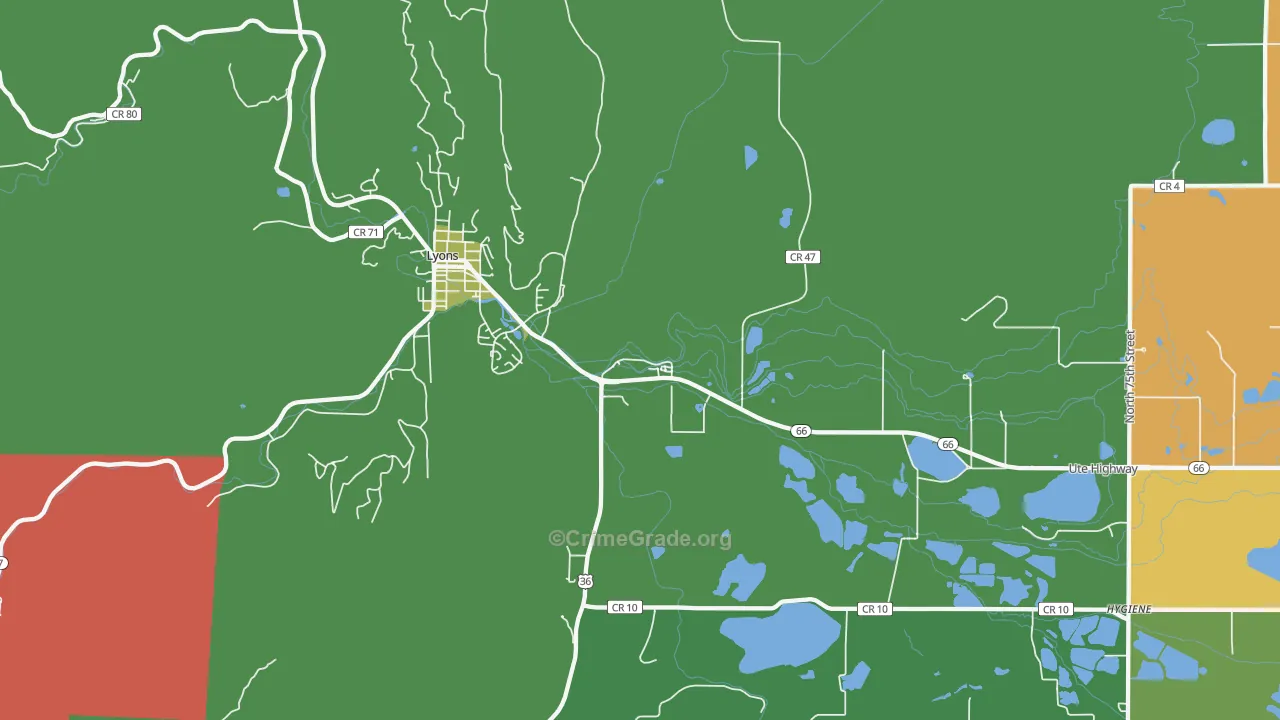 Hygiene, CO Map of Theft Rates