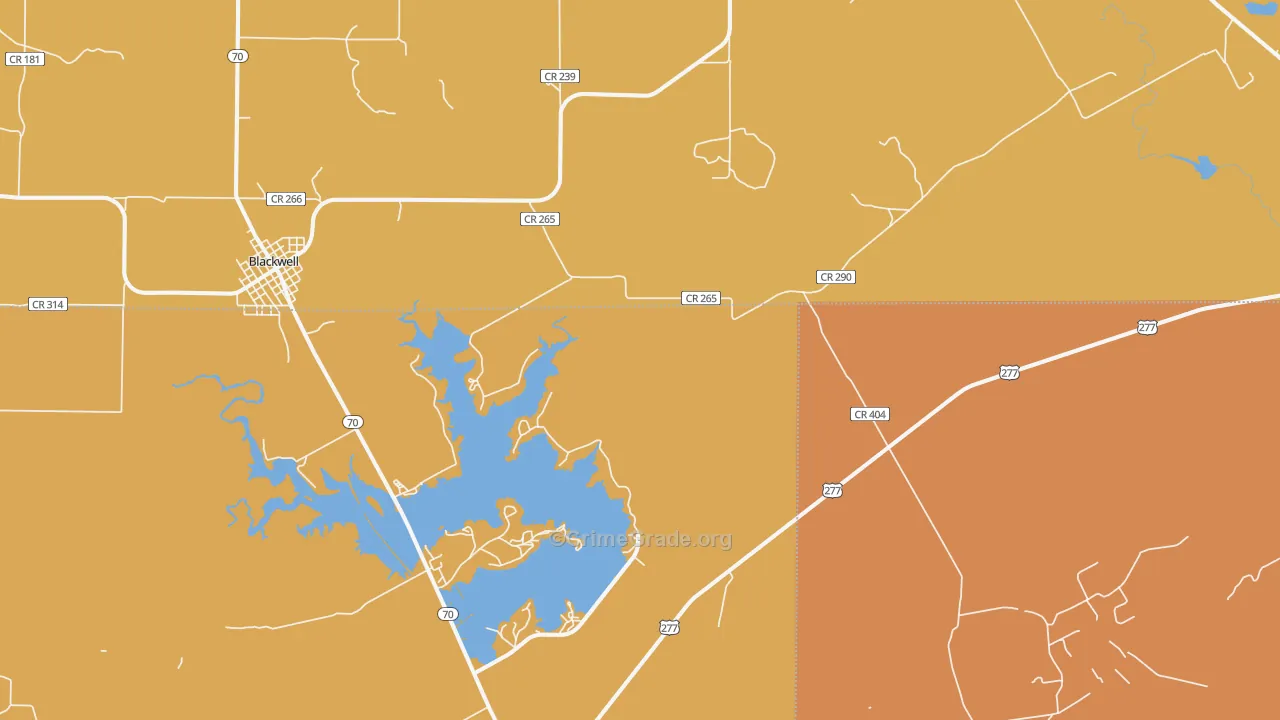 Hylton, TX Map of Theft Rates