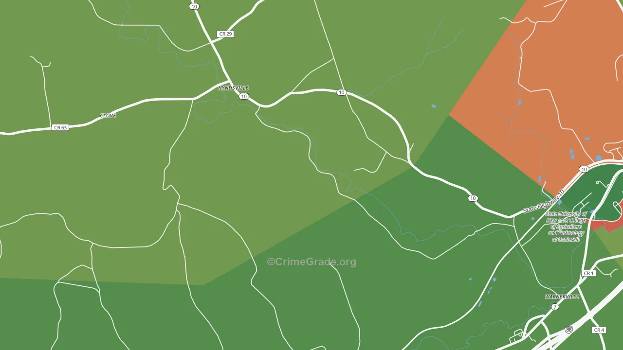 Hyndsville, NY Map of Theft Rates