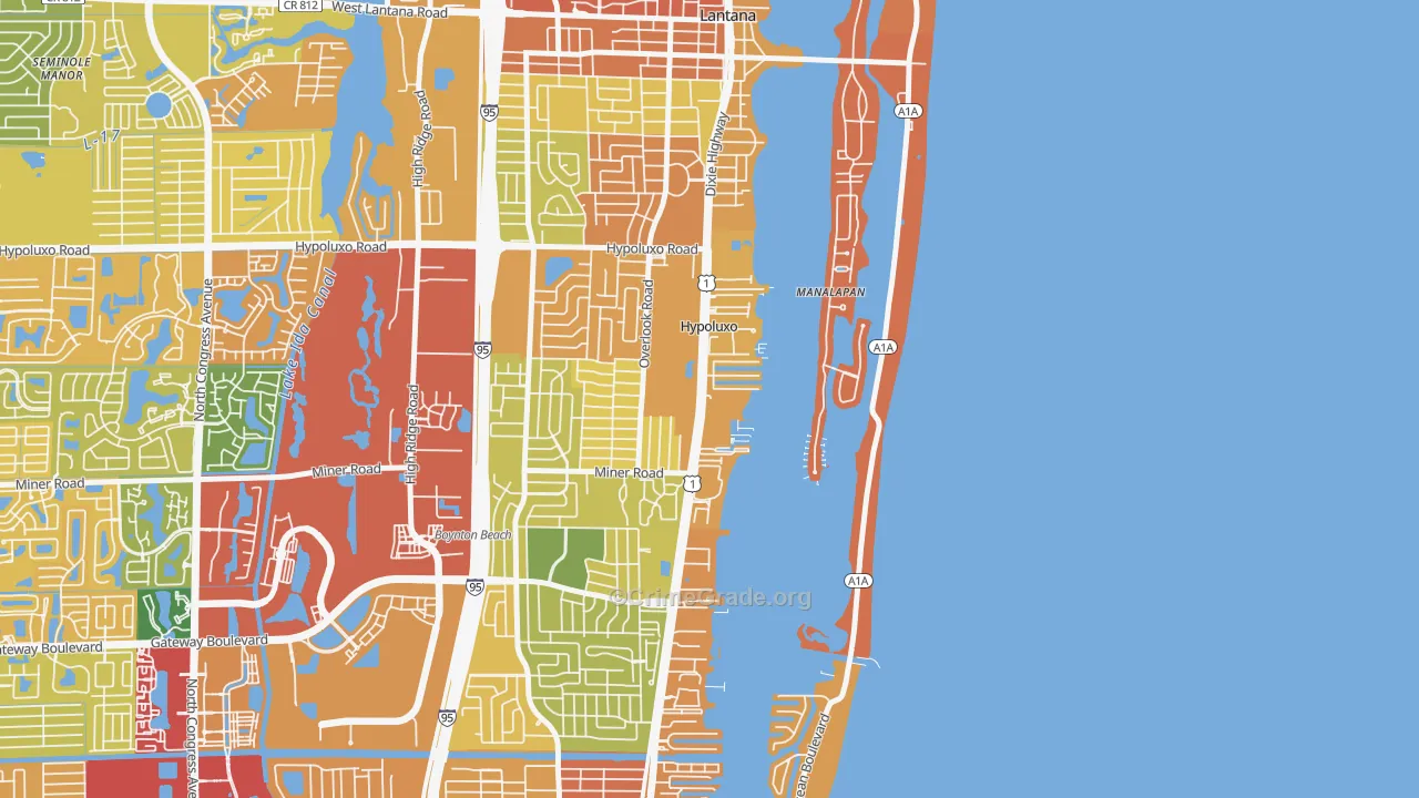 Hypoluxo, FL Map of Theft Rates