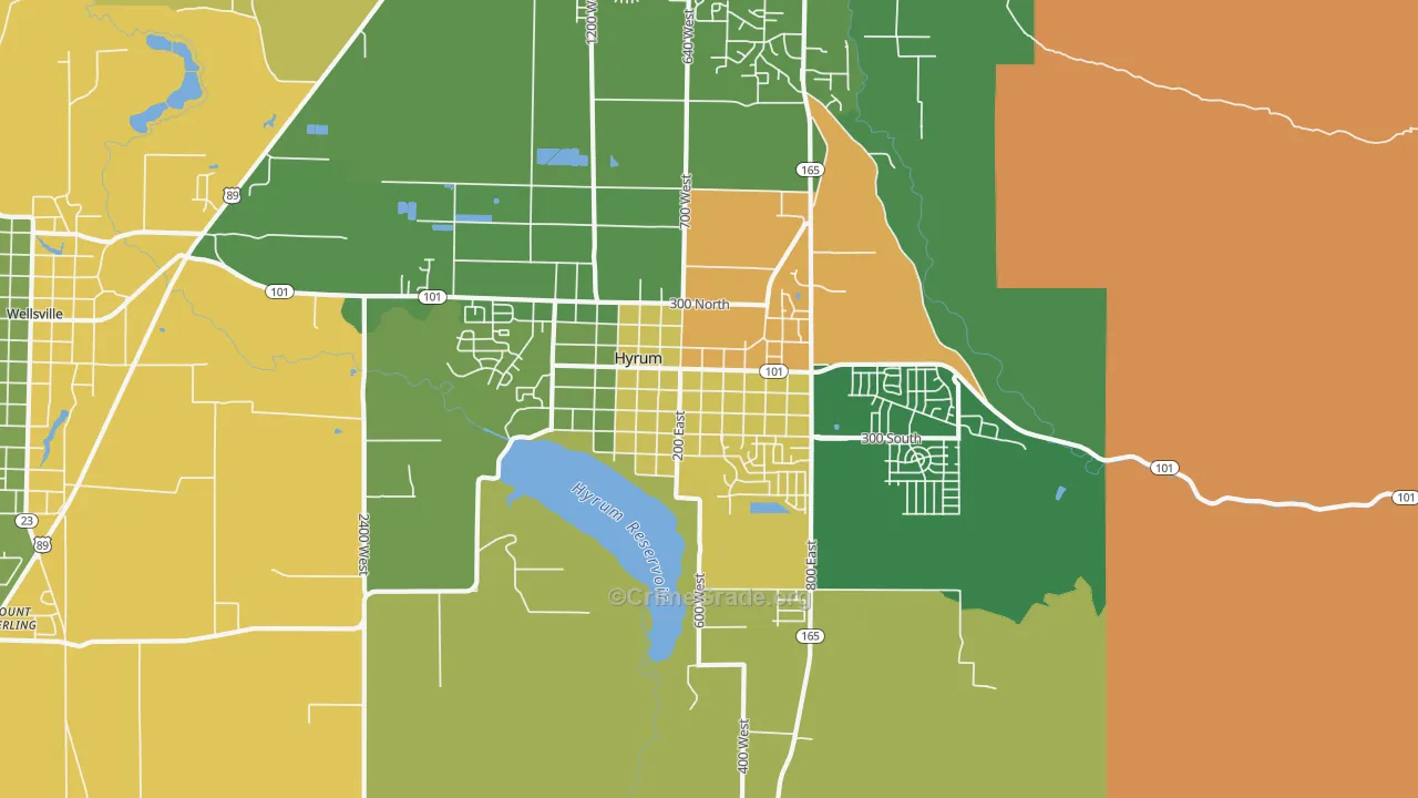 Hyrum, UT Map of Theft Rates