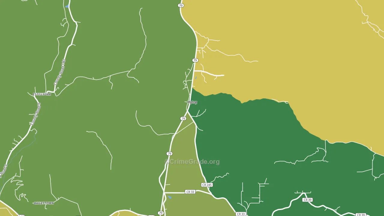 Hytop, AL Map of Theft Rates