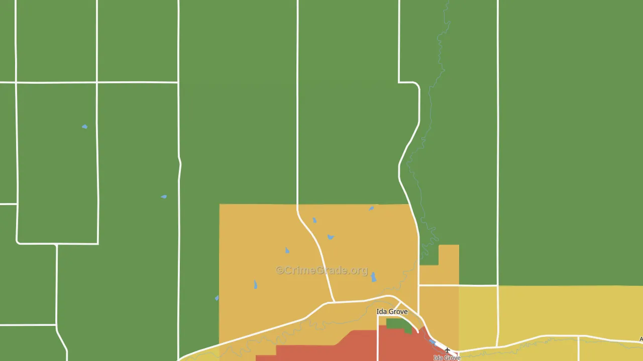 Ida County, IA Map of Theft Rates