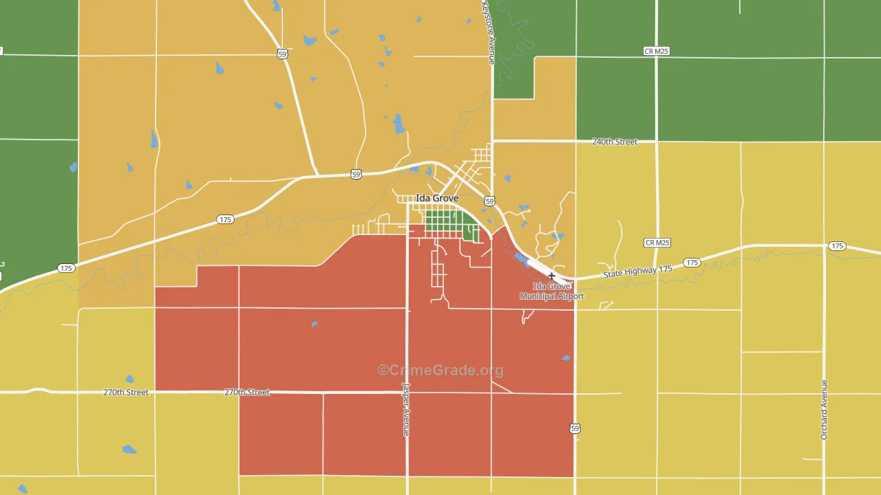 Ida Grove, IA Map of Theft Rates