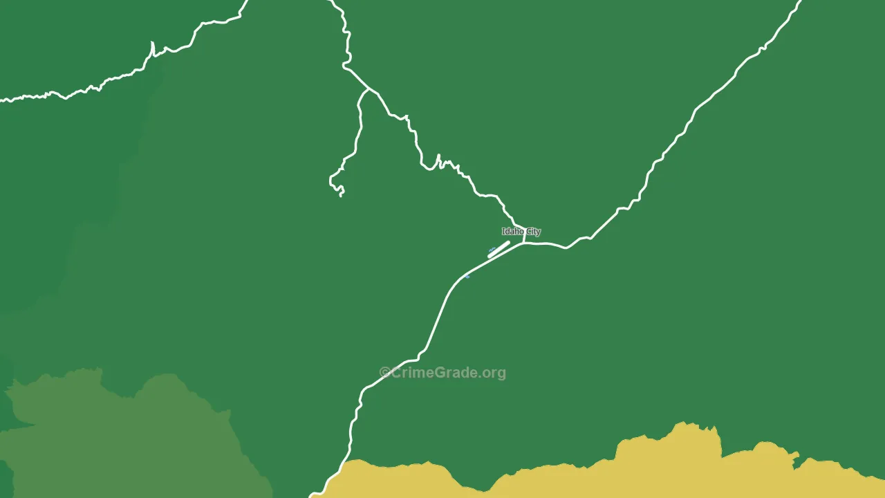 Idaho City, ID Map of Theft Rates