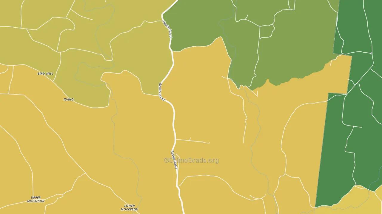 Idaho, TN Map of Theft Rates