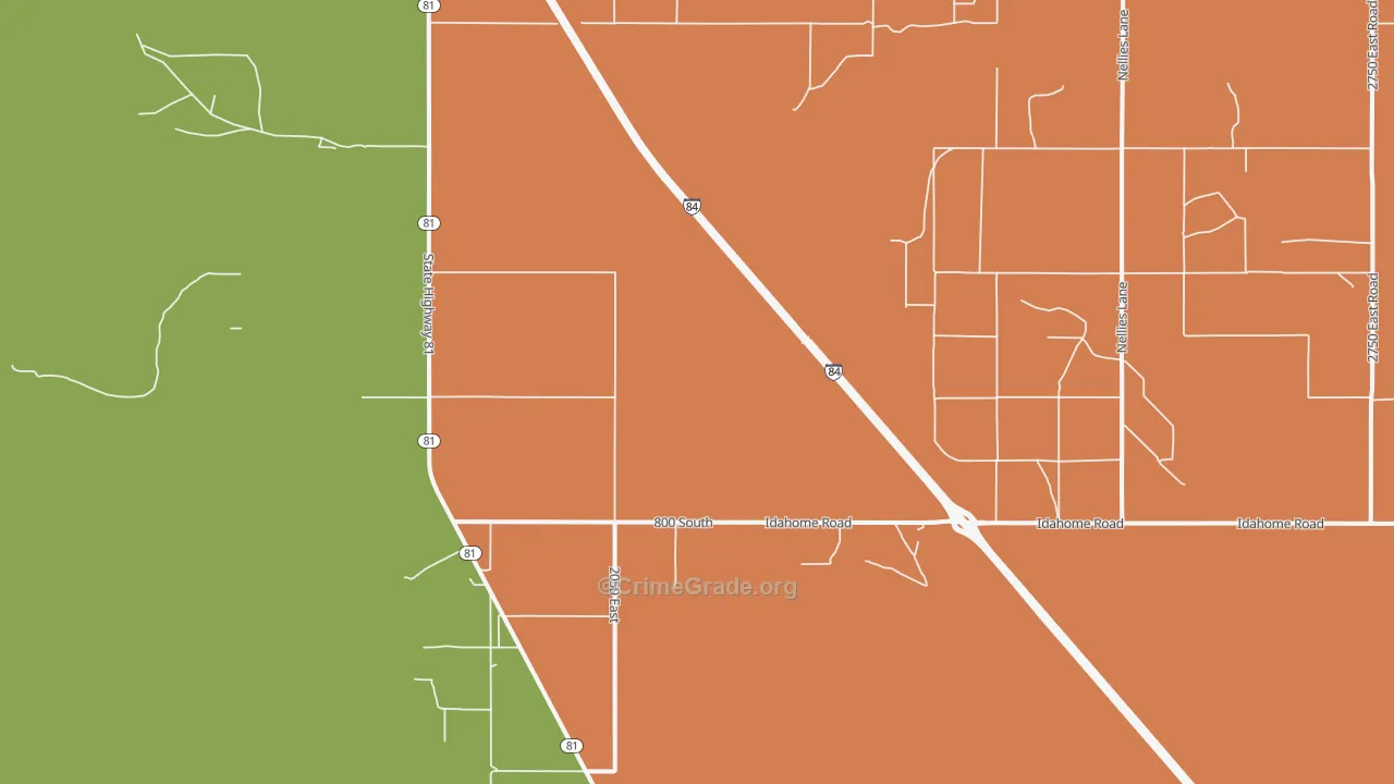 Idahome, ID Map of Theft Rates