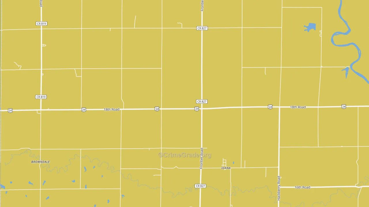 Idana, KS Map of Theft Rates