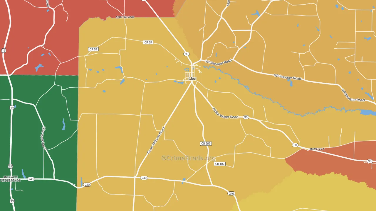 Ideal, GA Map of Theft Rates