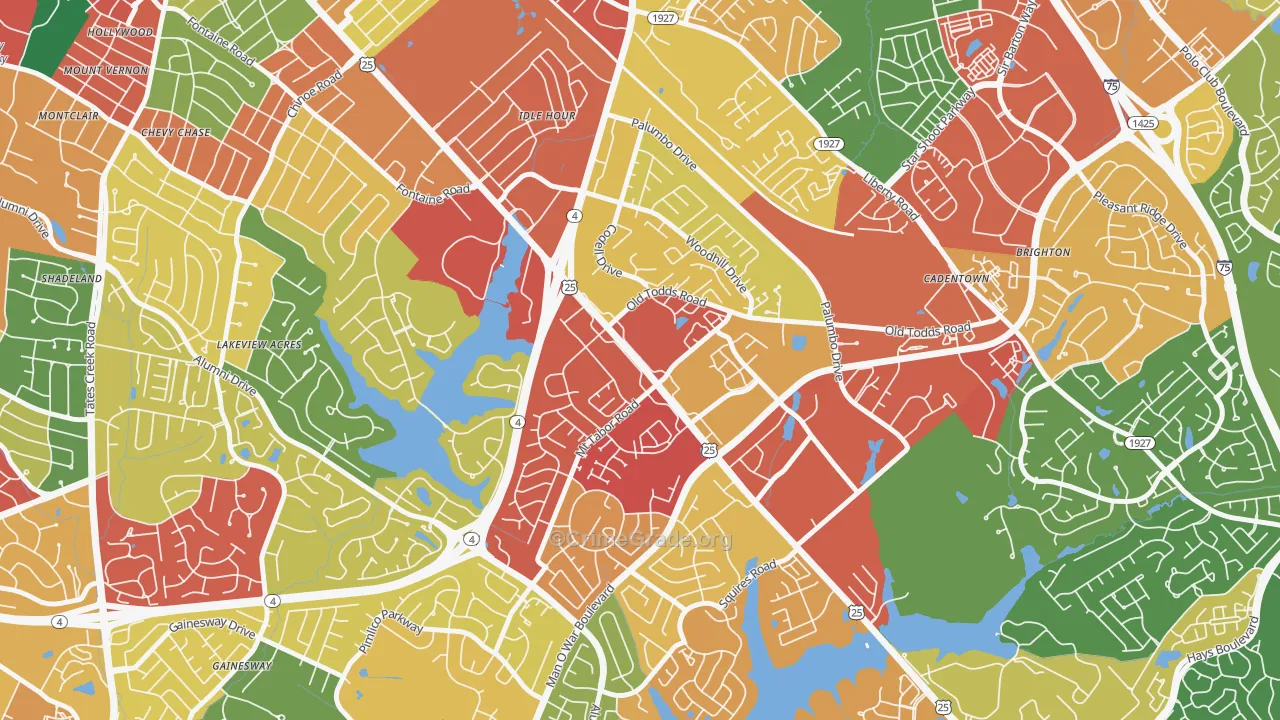 Idle Hour, Lexington, KY Map of Theft Rates