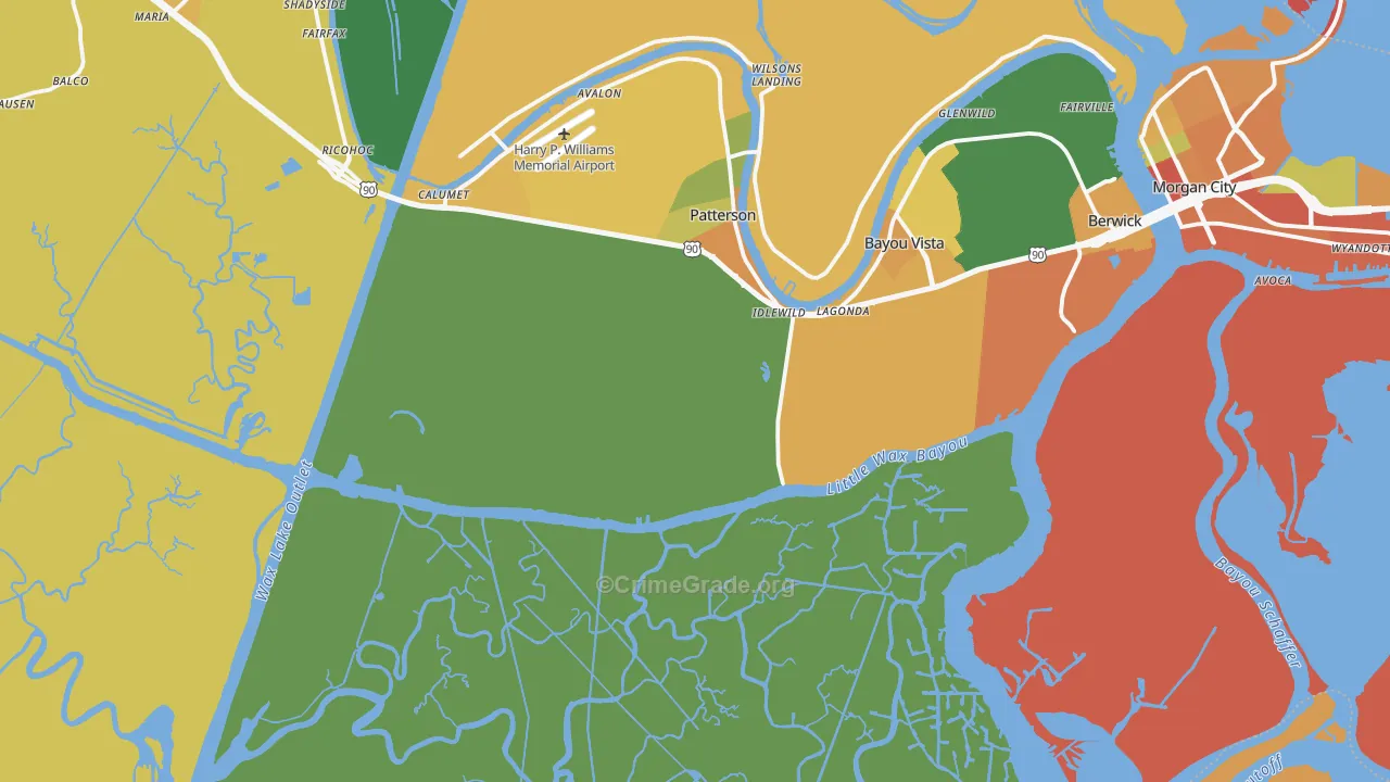 Idlewild, LA Map of Theft Rates