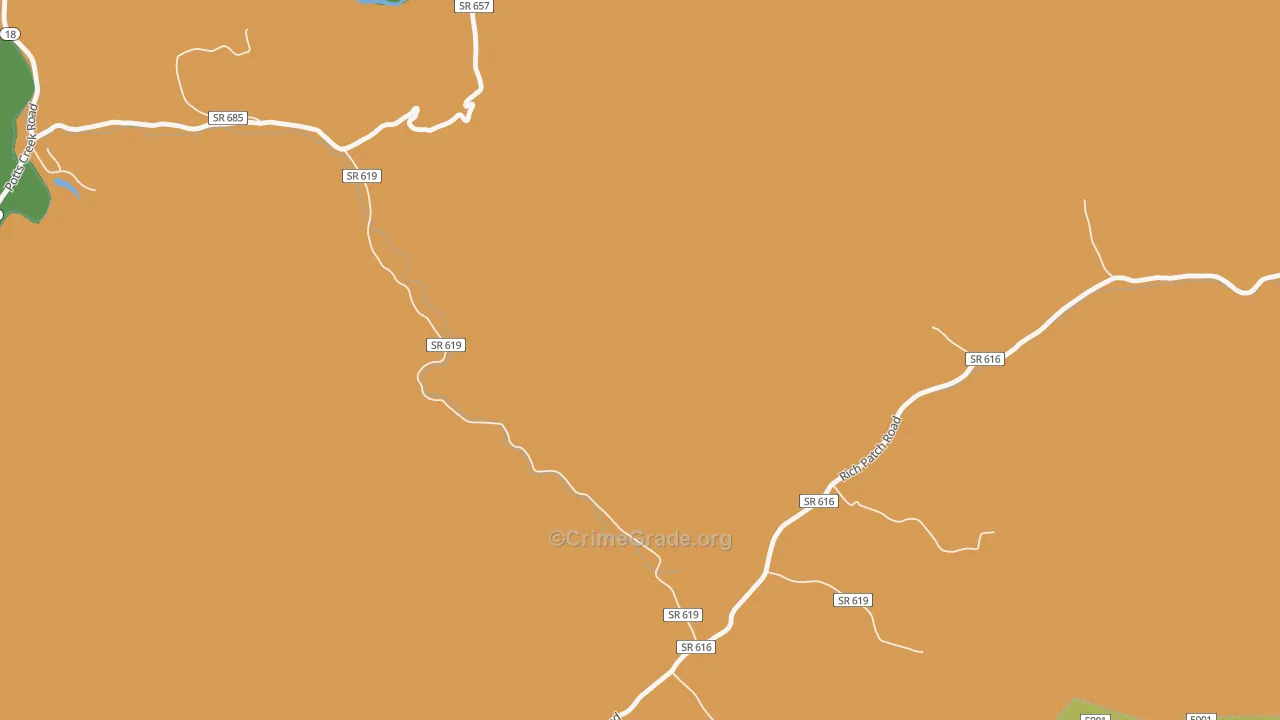 Idlewilde, VA Map of Theft Rates