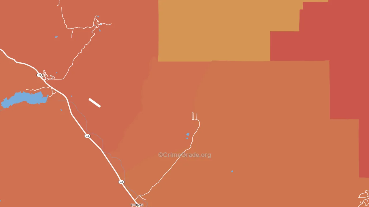 Idyllwild, CA Map of Theft Rates