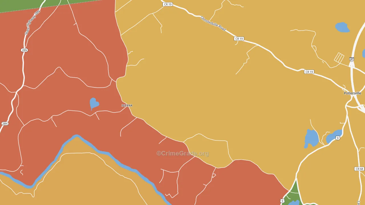 Igerna, NY Map of Theft Rates