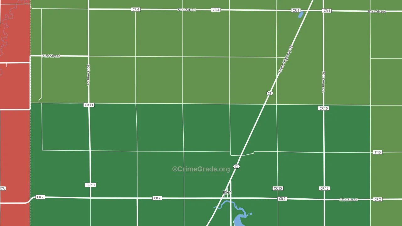 Ihlen, MN Map of Theft Rates