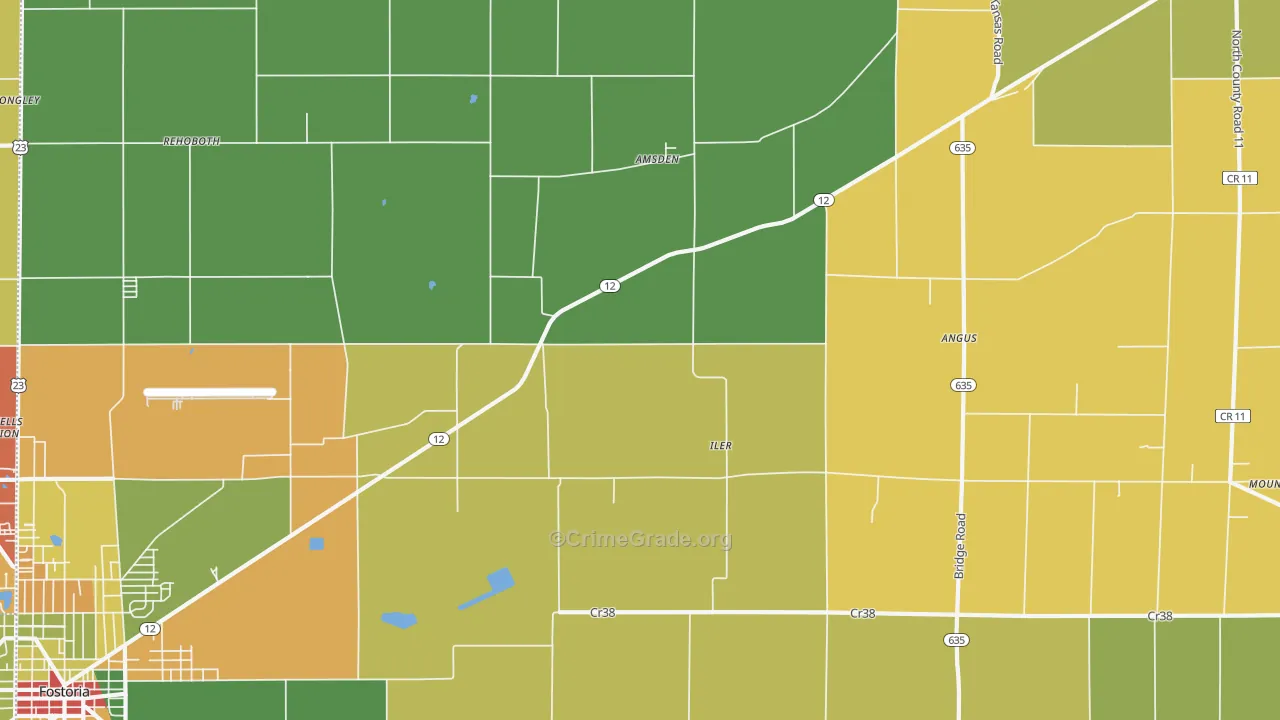 Iler, OH Map of Theft Rates