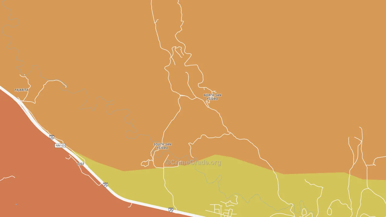Ilfeld, NM Map of Theft Rates