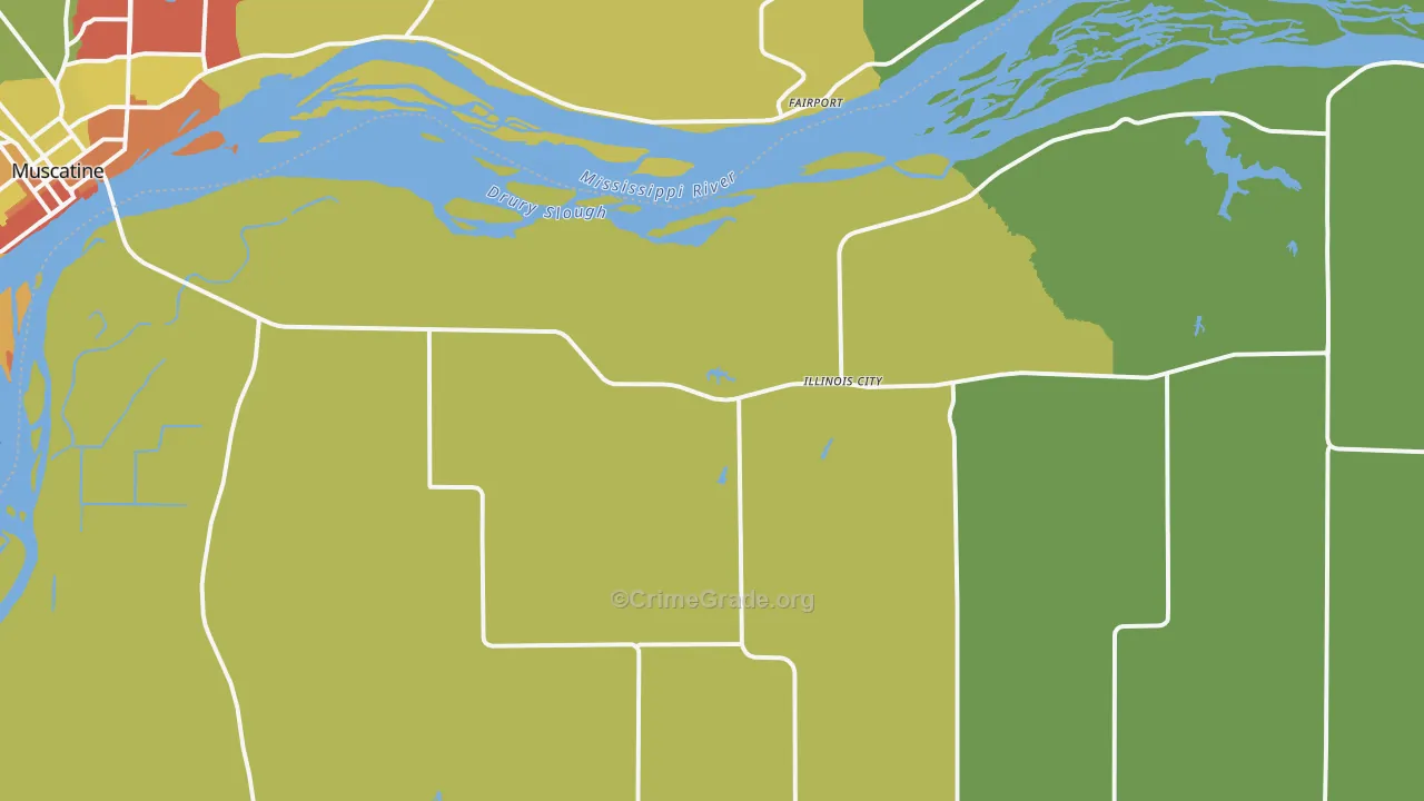 Illinois City, IL Map of Theft Rates