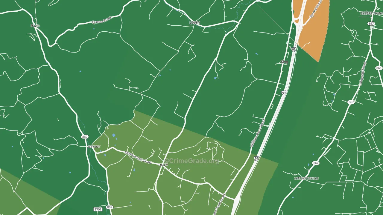 Imler, PA Map of Theft Rates