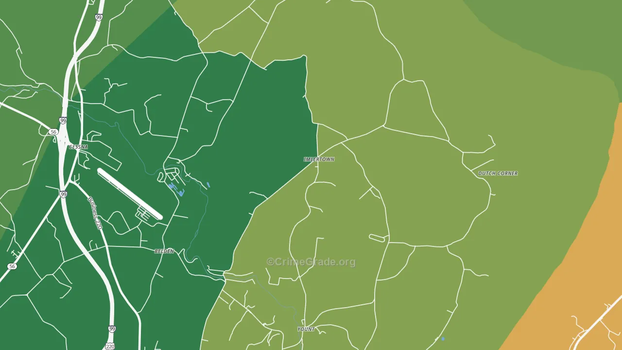 Imlertown, PA Map of Theft Rates