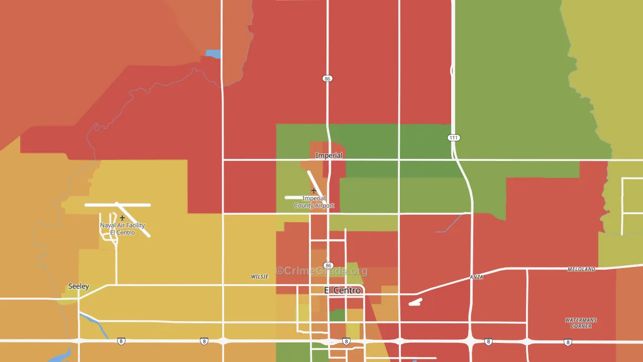 Imperial, CA Map of Theft Rates