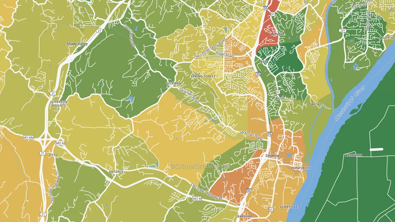 Imperial, MO Map of Theft Rates