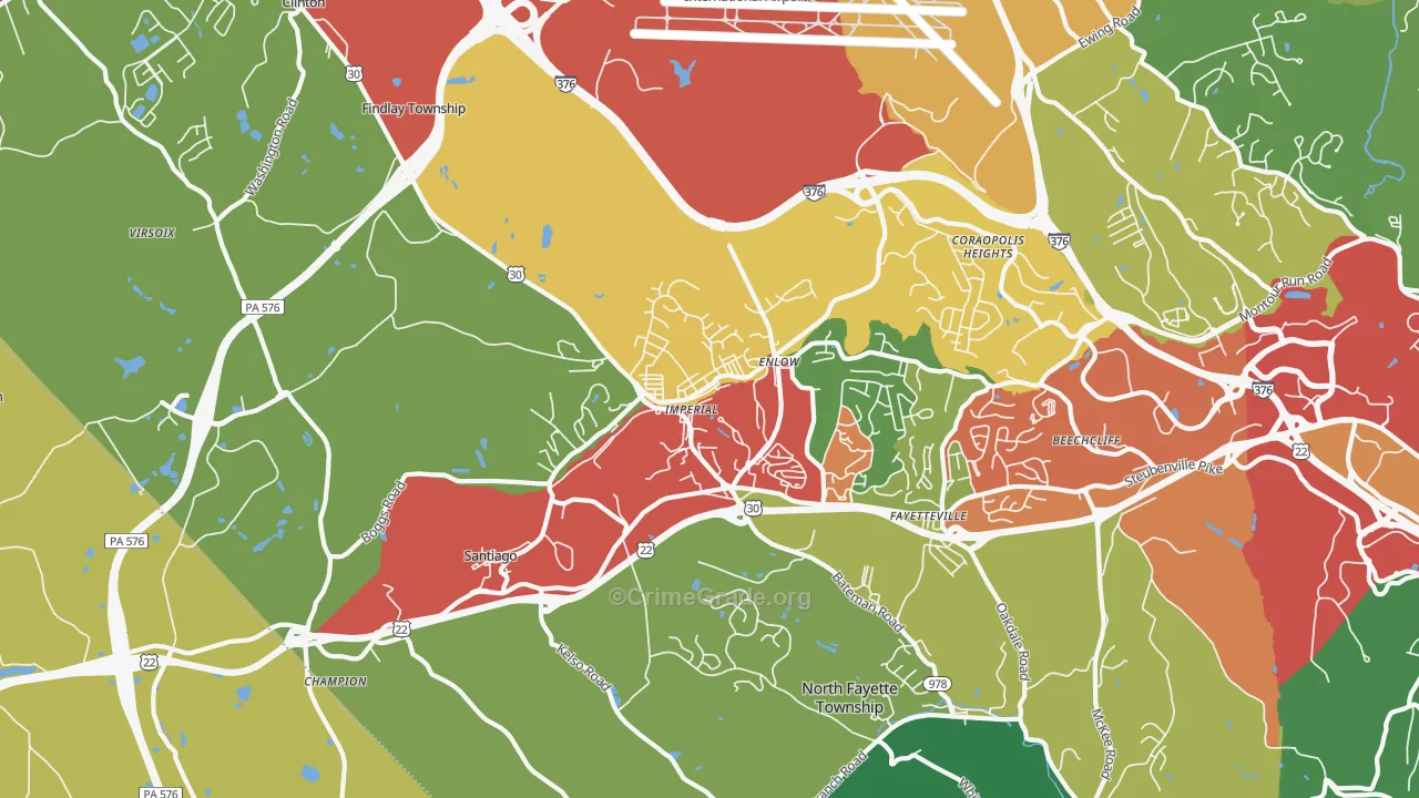 Imperial, PA Map of Theft Rates