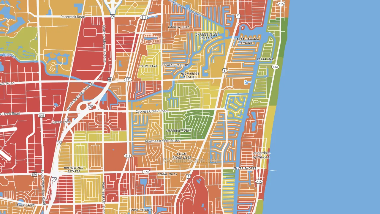 Imperial Point, Fort Lauderdale, FL Map of Theft Rates