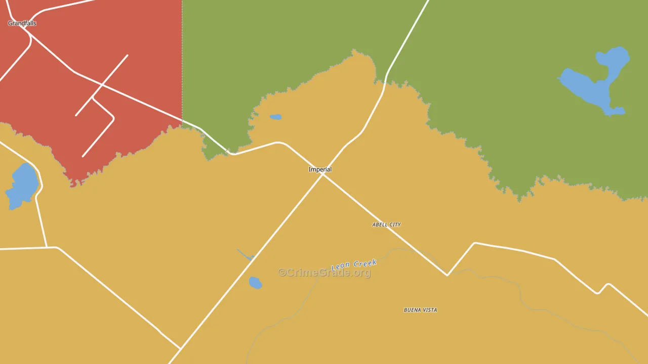 Imperial, TX Map of Theft Rates