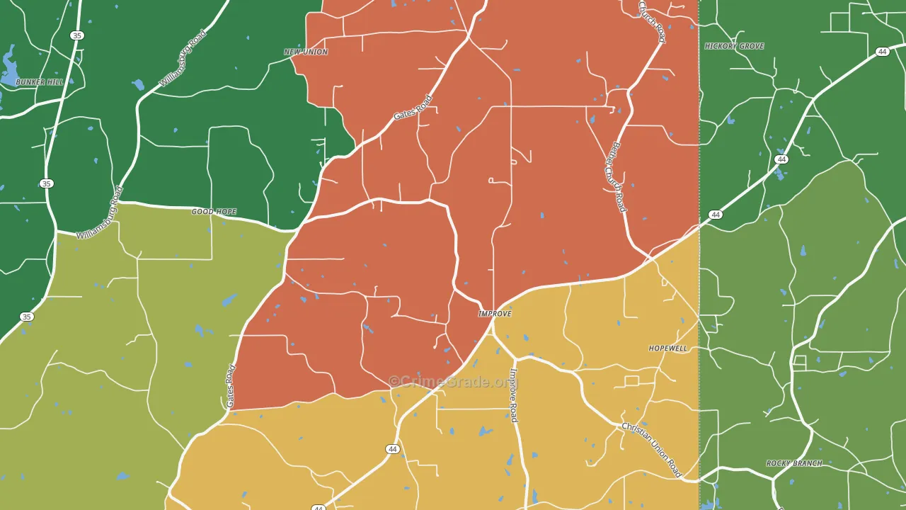 Improve, MS Map of Theft Rates