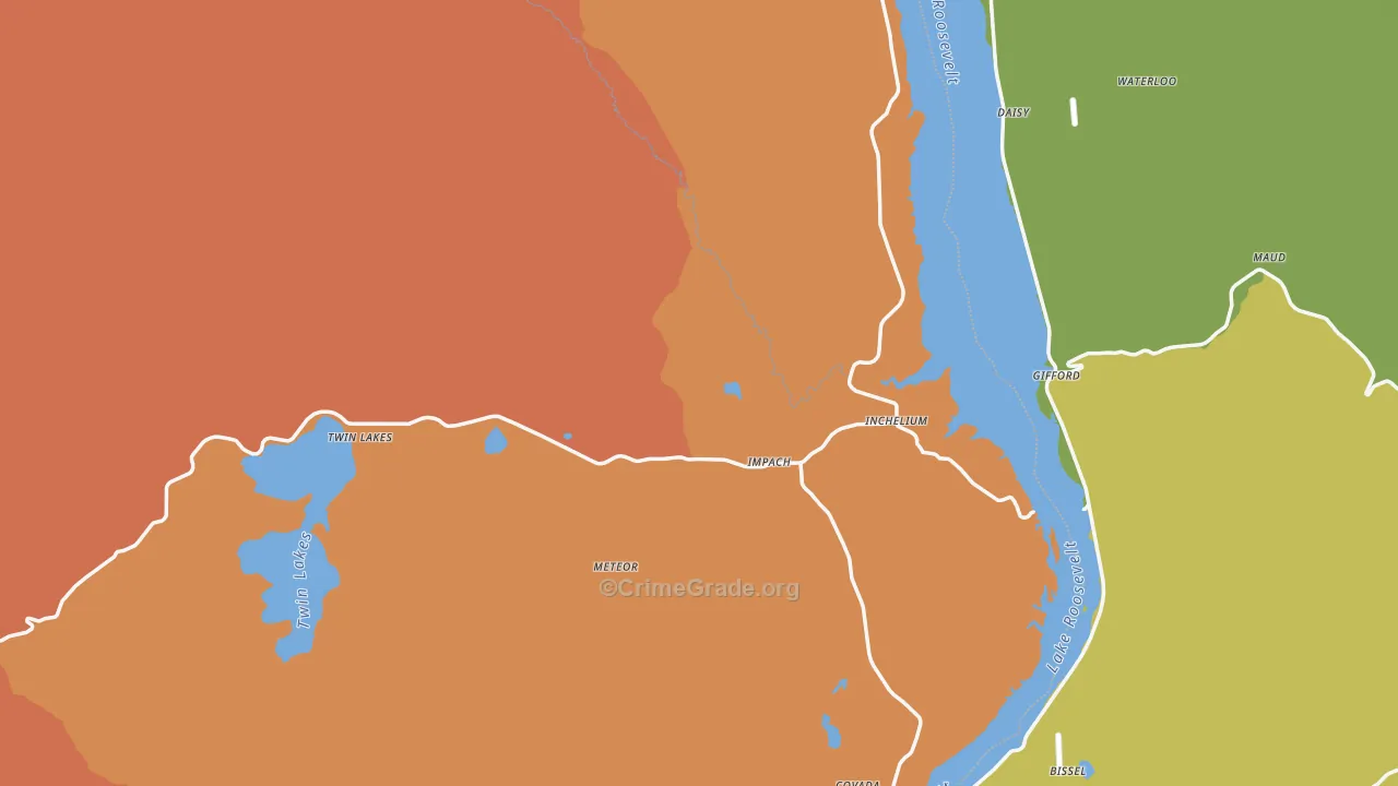 Inchelium, WA Map of Theft Rates